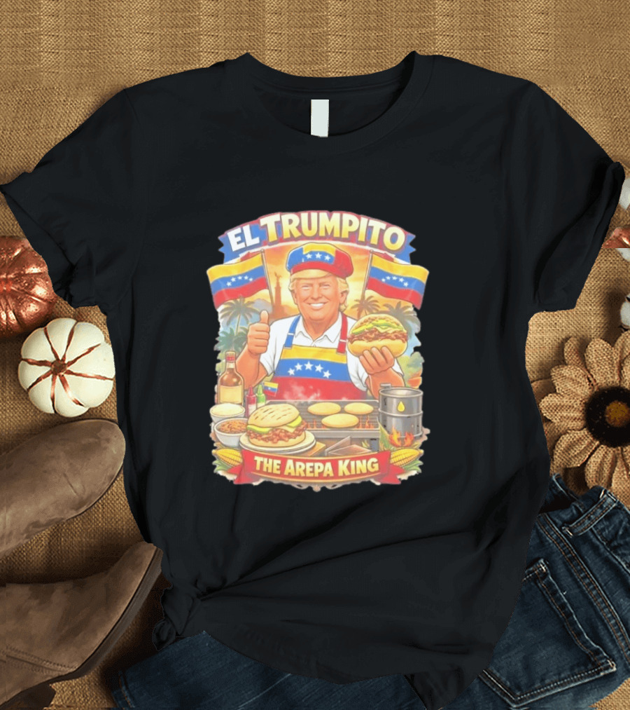 El Trumpito The Arepa King Venezuela Flag BBQ Cooking Image T-Shirt