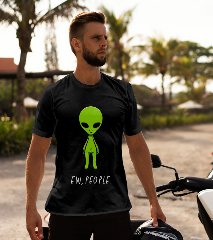 Ew People Green Alien Saucer Eyed T-Shirt