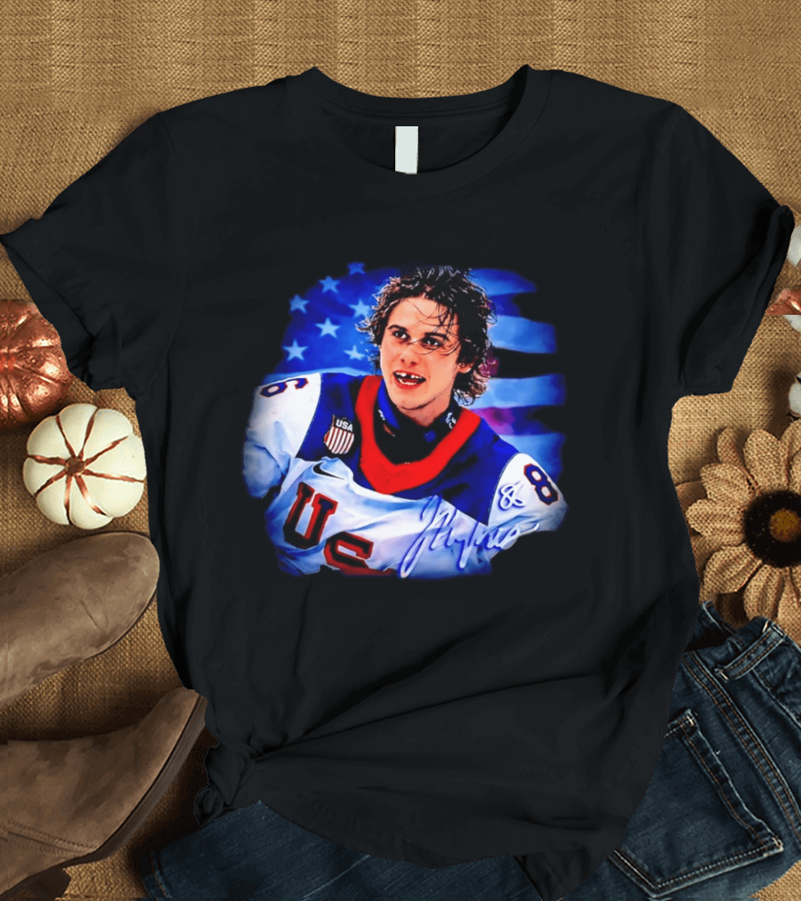 Jack Hughes US Flag Team USA Winter Olympics 2026 T-Shirt