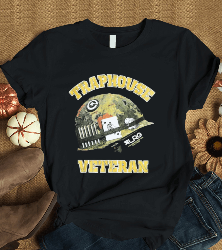 Traphouse Veteran LRG Military Helmet Playing Card Bullet T-Shirt