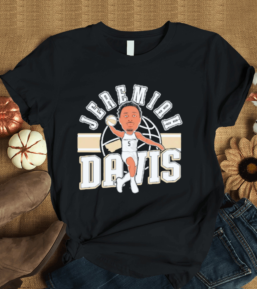 Jeremiah Davis Basketball Caricature Montana State Bobcats '26 T-Shirt