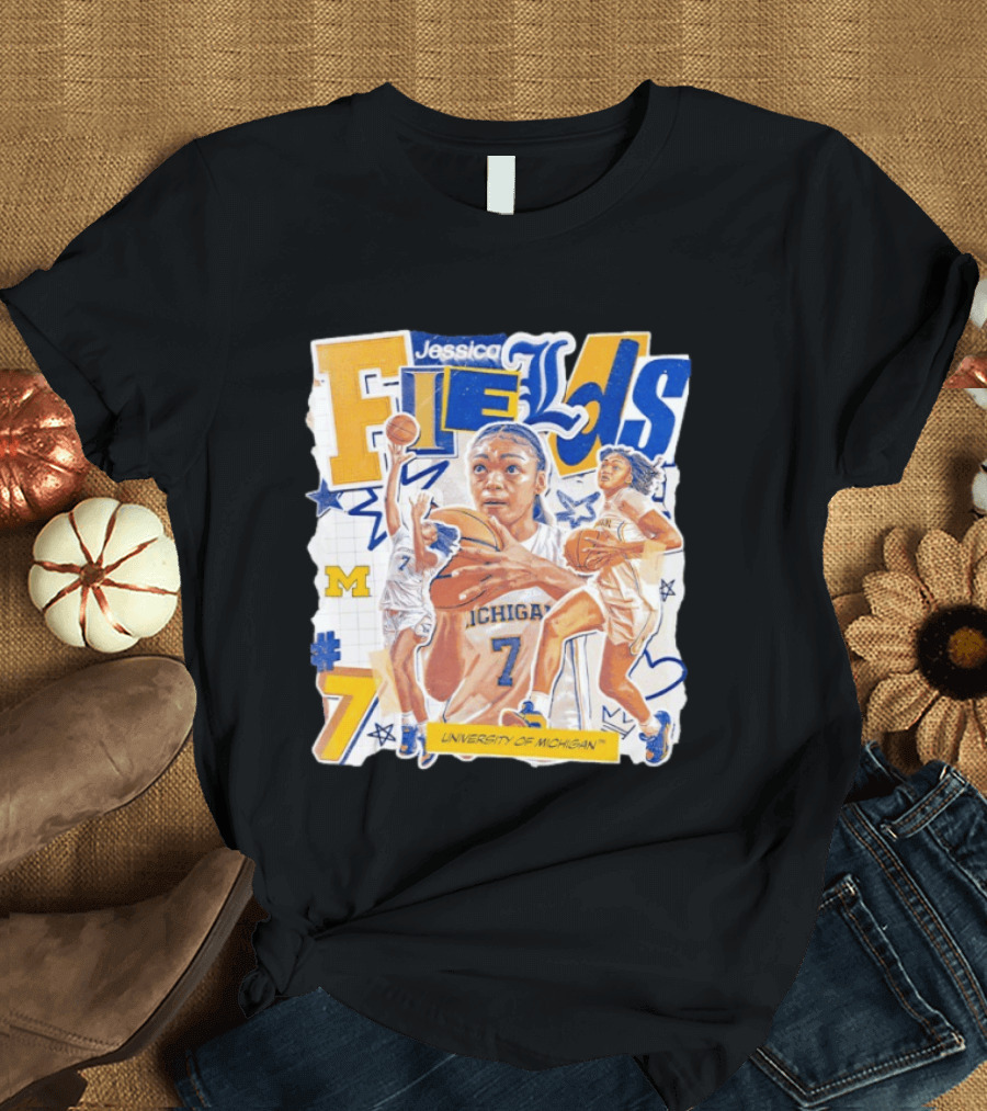 Jessica Fields University Of Michigan Basketball Number 7 T-Shirt
