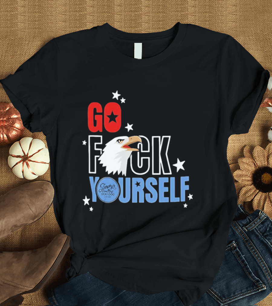 Jimmys Famous Seafood Go F Yourself Bald Eagle Stars T-Shirt