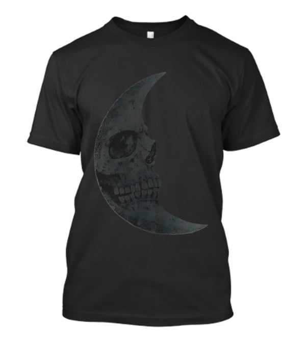 Lunar Crescent Skull Art Crescent Moon Skull T-Shirt
