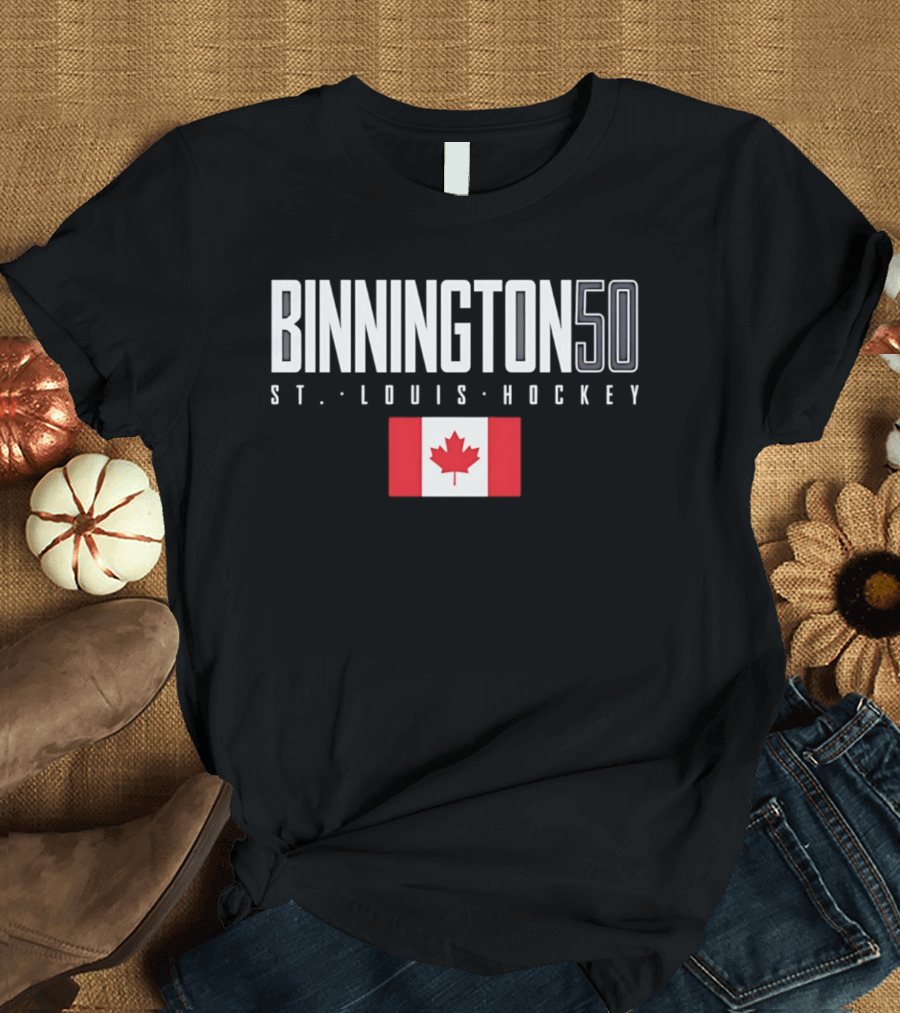 Binnington 50 St. Louis Hockey Canada Flag T-Shirt