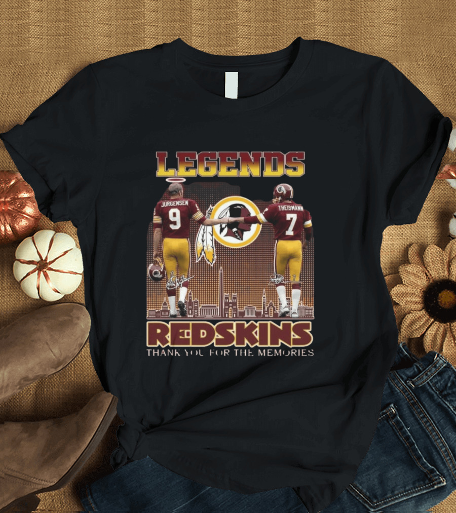 Legends Jurgensen Theismann Redskins Thank You For The Memories T-Shirt