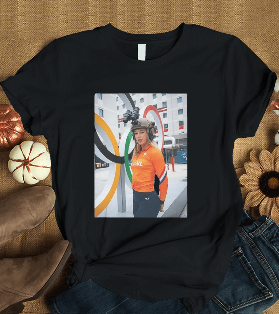 Jutta Leerdam Night Vision Helmet Netherlands Olympic Athlete Fila T-Shirt