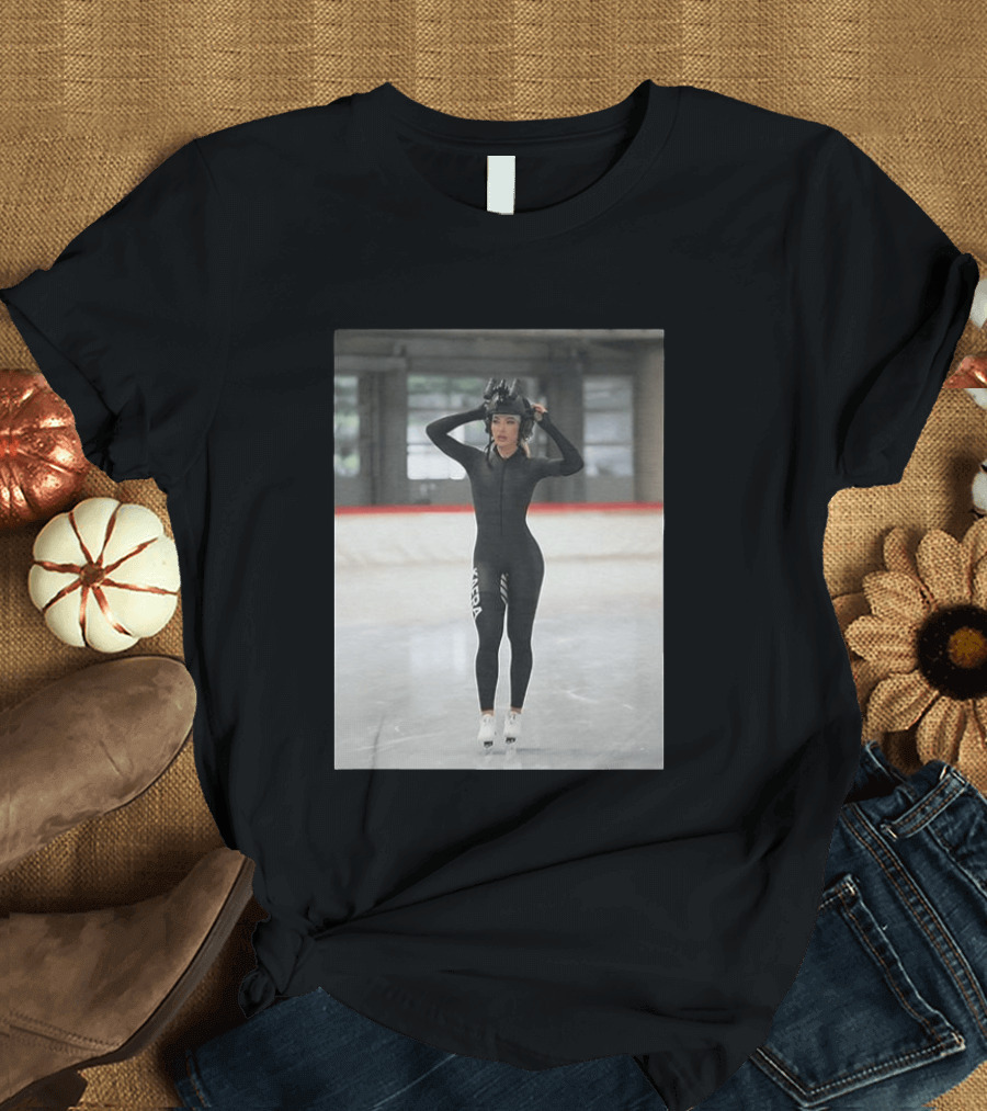 Jutta Leerdam Speed Skating Night Vision Helmet And Suit Ice Rink T-Shirt