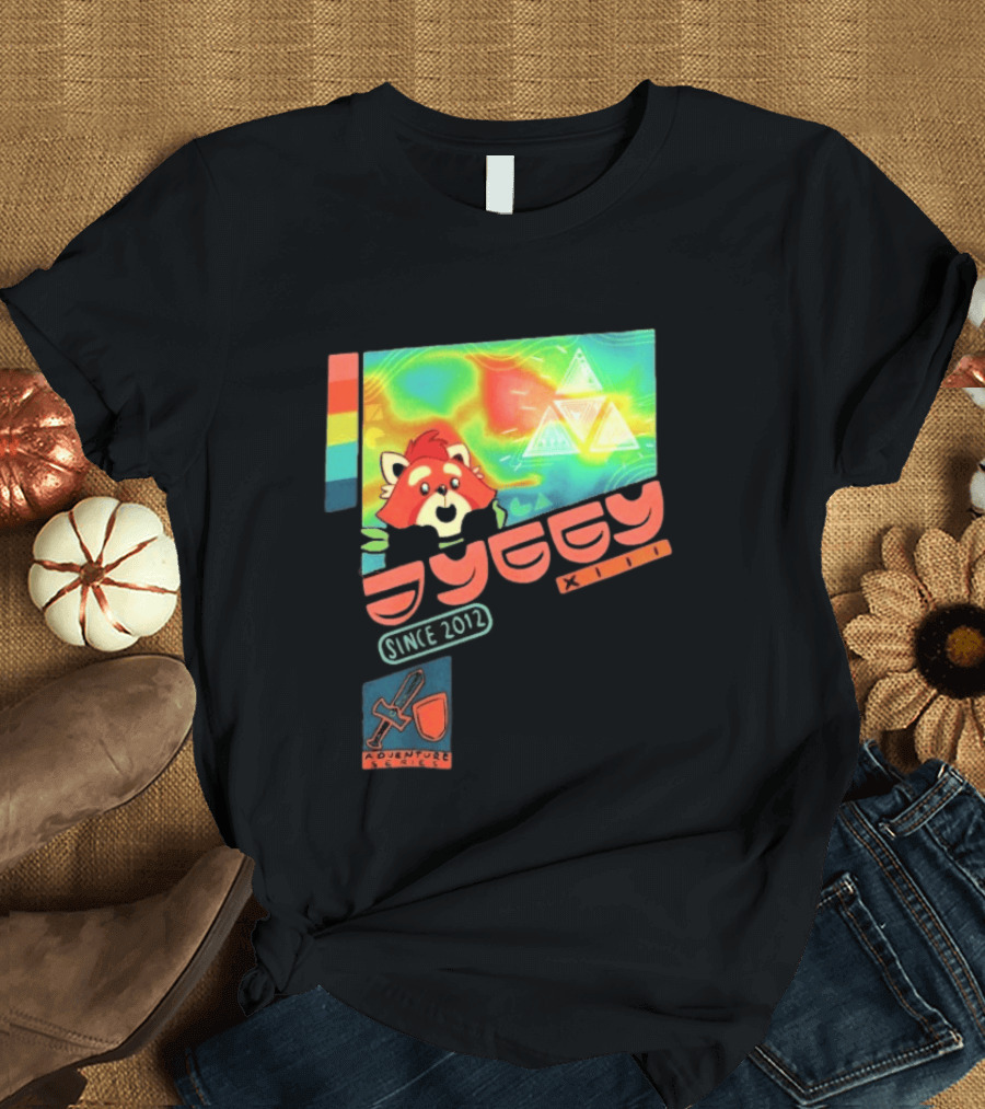 Jyggy Adventuring Since 2012 Red Panda Adventure Seeker Triangles T-Shirt