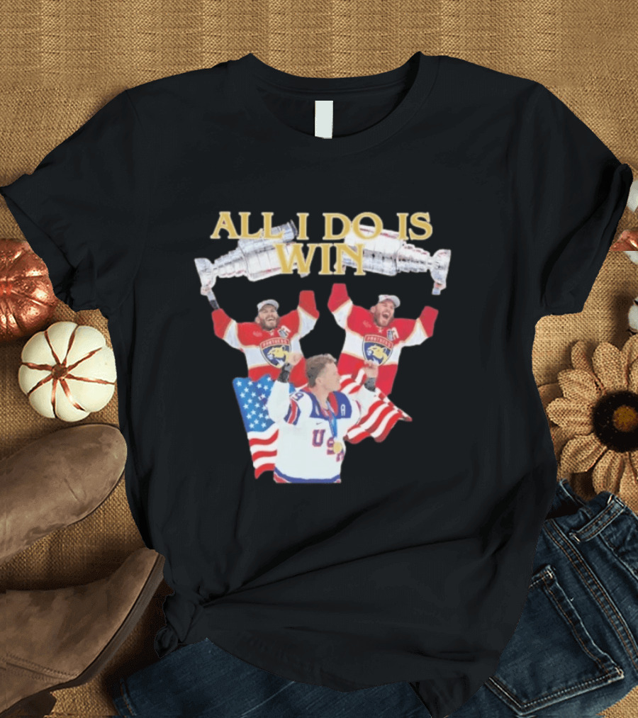 All I Do Is Win Matthew Tkachuk USA Hockey Panthers Flag T-Shirt