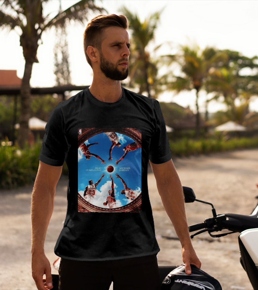 Feliz Cumpleaños Michael Jordan Basketball Reach Sky 23 T-Shirt