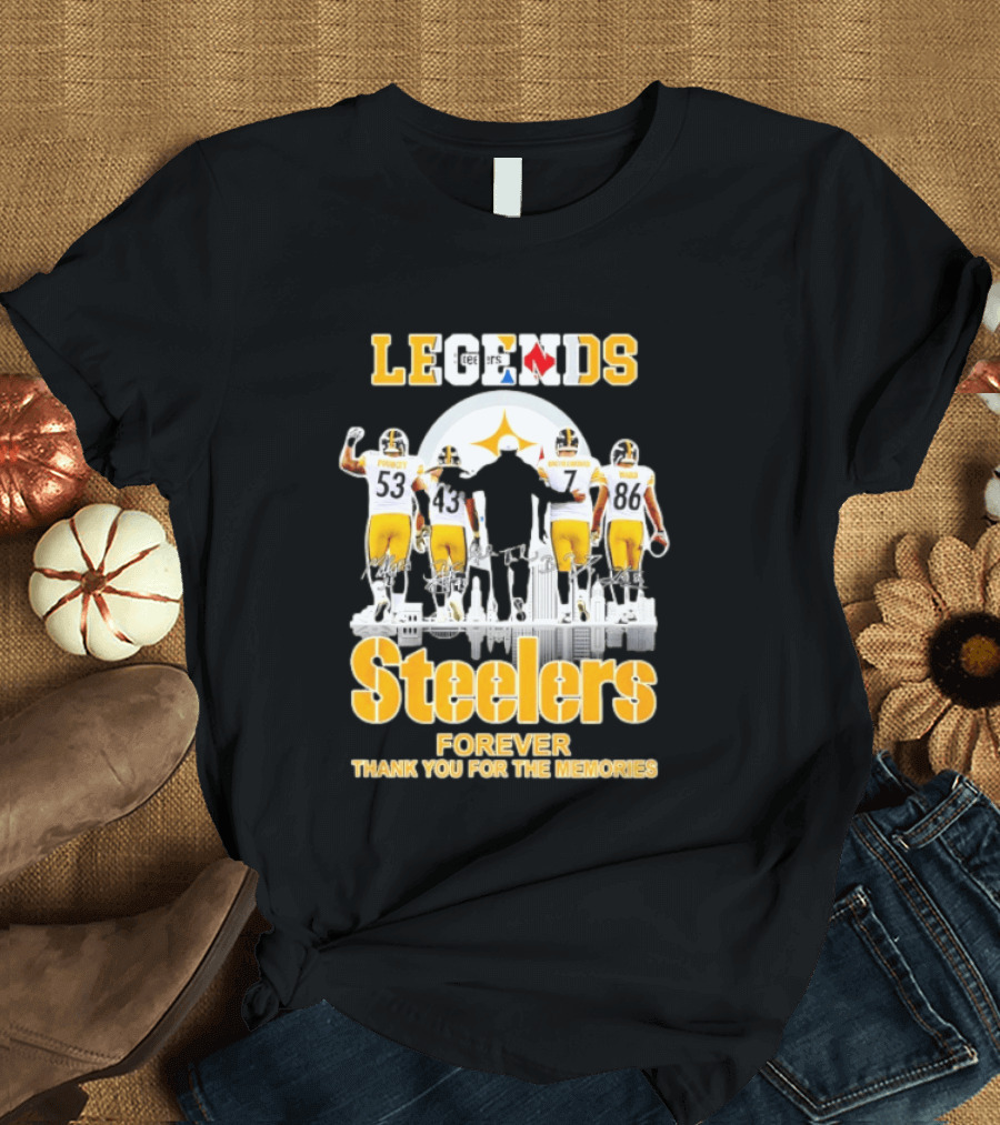 Steelers Legends Forever Thank You For The Memories City Skyline T-Shirt