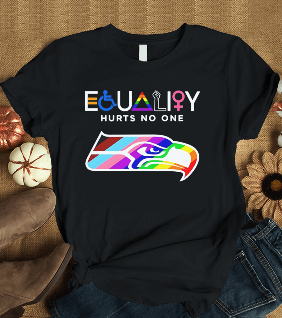 Seattle Seahawks Equality Hurts No One Inclusive Pride T-Shirt