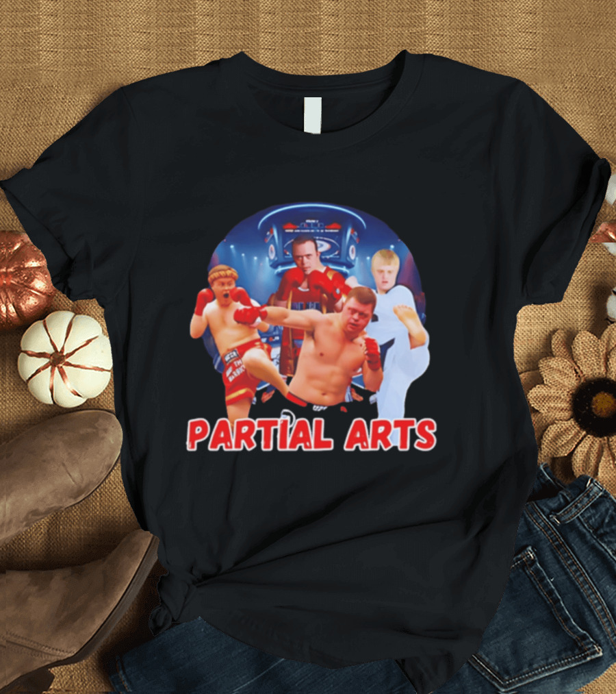 Partial Arts Fighters In Arena Battle T-Shirt