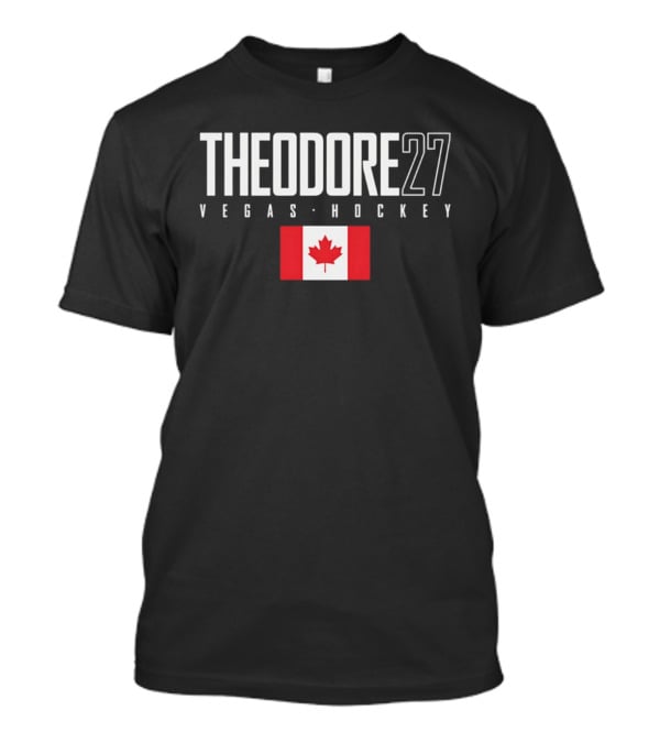 Theodore 27 Vegas Hockey Canada Flag T-Shirt
