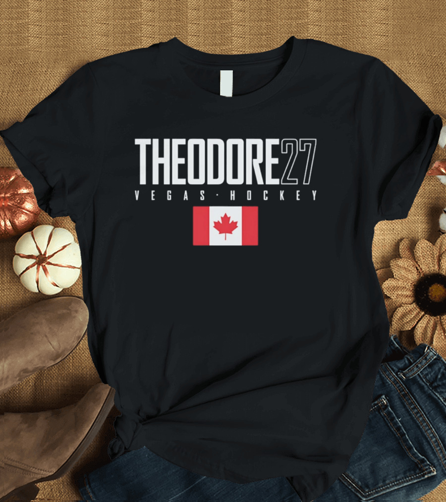 Theodore 27 Vegas Hockey Canada Flag T-Shirt