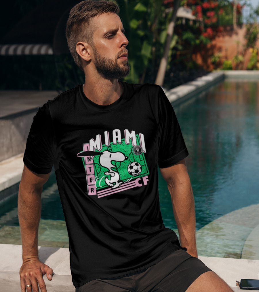 Inter Miami CF Snoopy Soccer Peanuts Collaboration T-Shirt