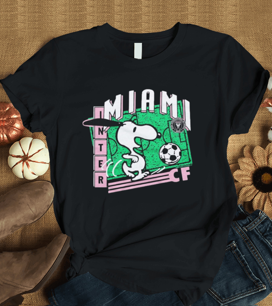Inter Miami CF Snoopy Soccer Peanuts Collaboration T-Shirt