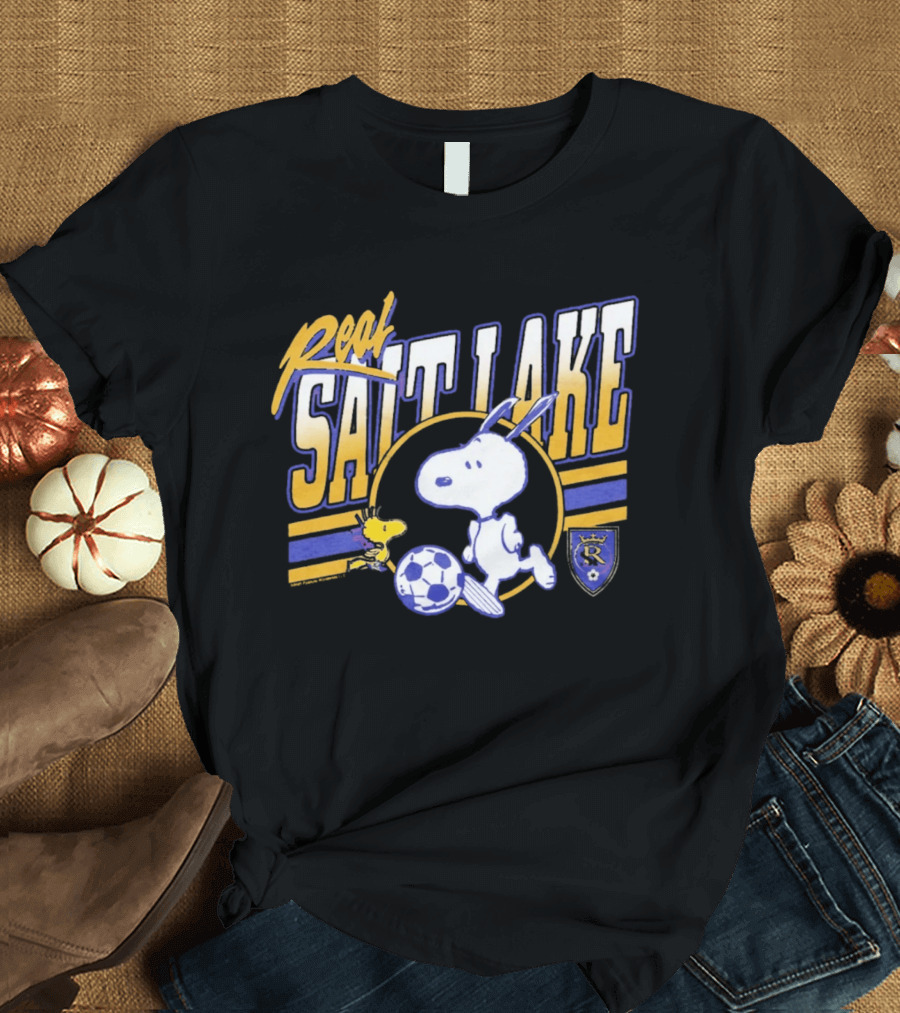 Real Salt Lake Snoopy Soccer Collaboration Peanuts Comic T-Shirt