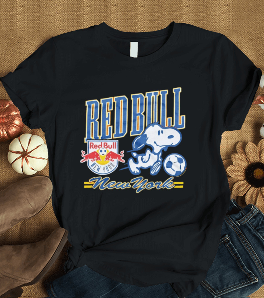 Peanuts Snoopy Red Bull New York Soccer Collaboration T-Shirt