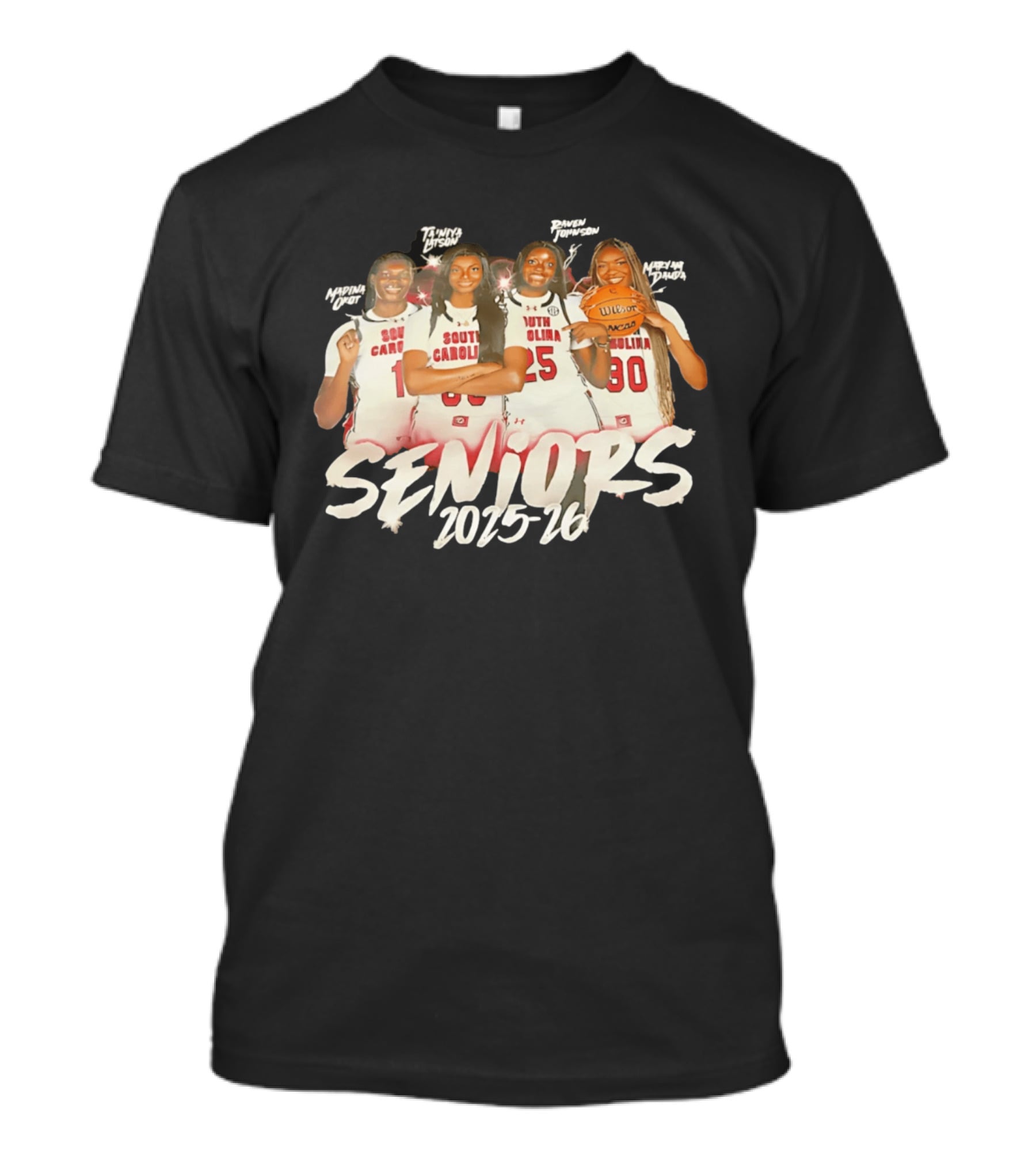 South Carolina Women's Basketball Seniors 2025 26 Aiysha Davis Joyce Tanya Latson Marina Okafor Nneka Nadarai T-Shirt