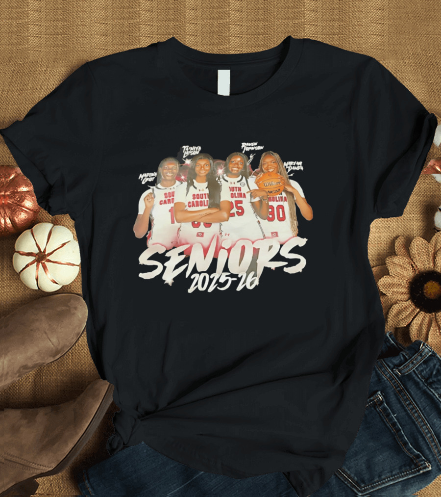 South Carolina Women's Basketball Seniors 2025 26 Aiysha Davis Joyce Tanya Latson Marina Okafor Nneka Nadarai T-Shirt