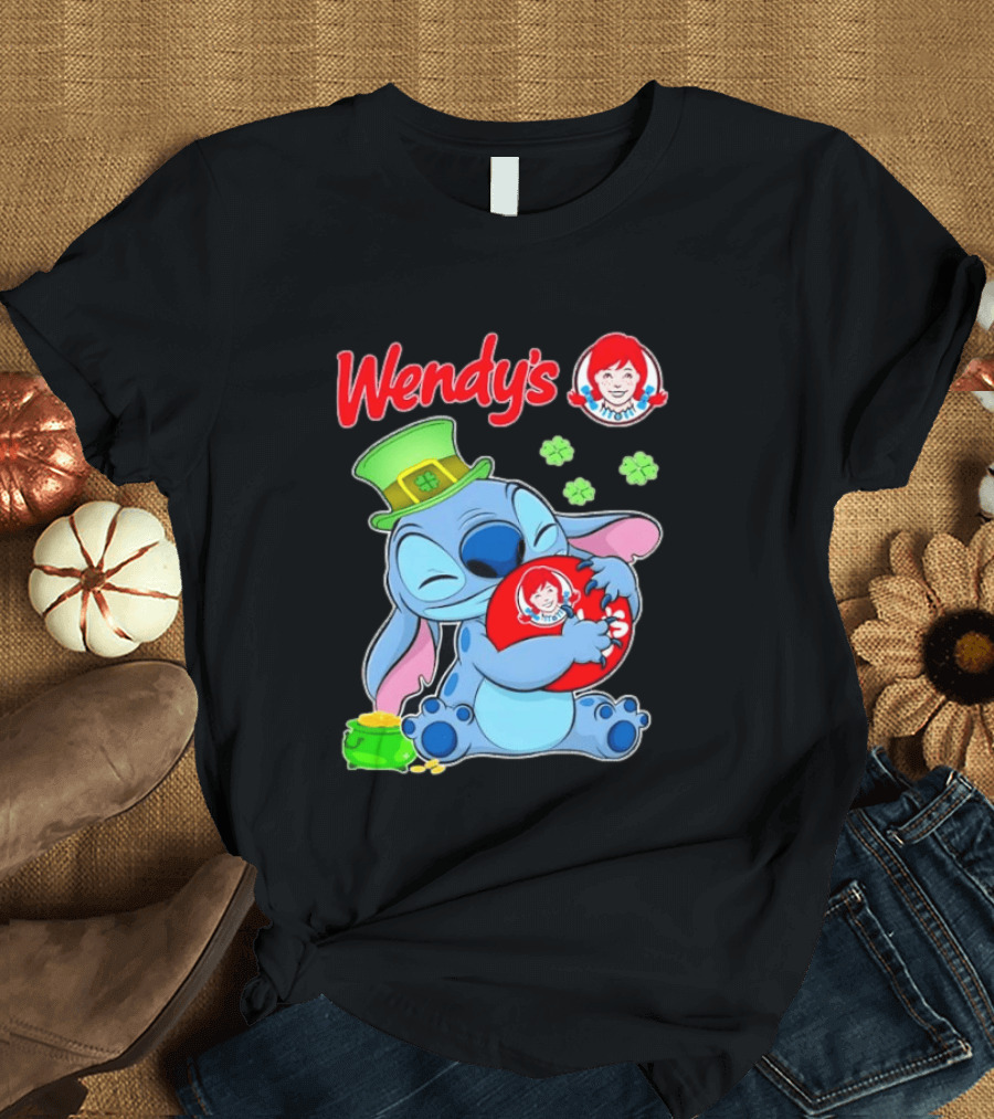 Wendy's Leprechaun Hat Stitch Hugging St Patricks Day T-Shirt