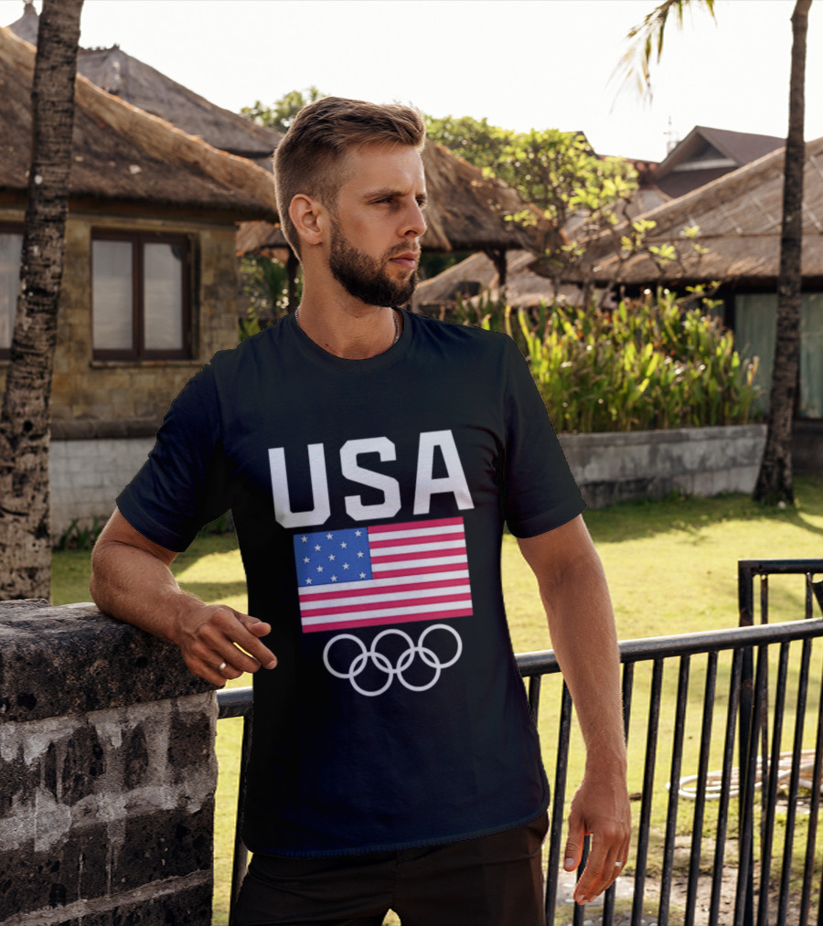 USA Flag Olympic Rings Team USA T-Shirt