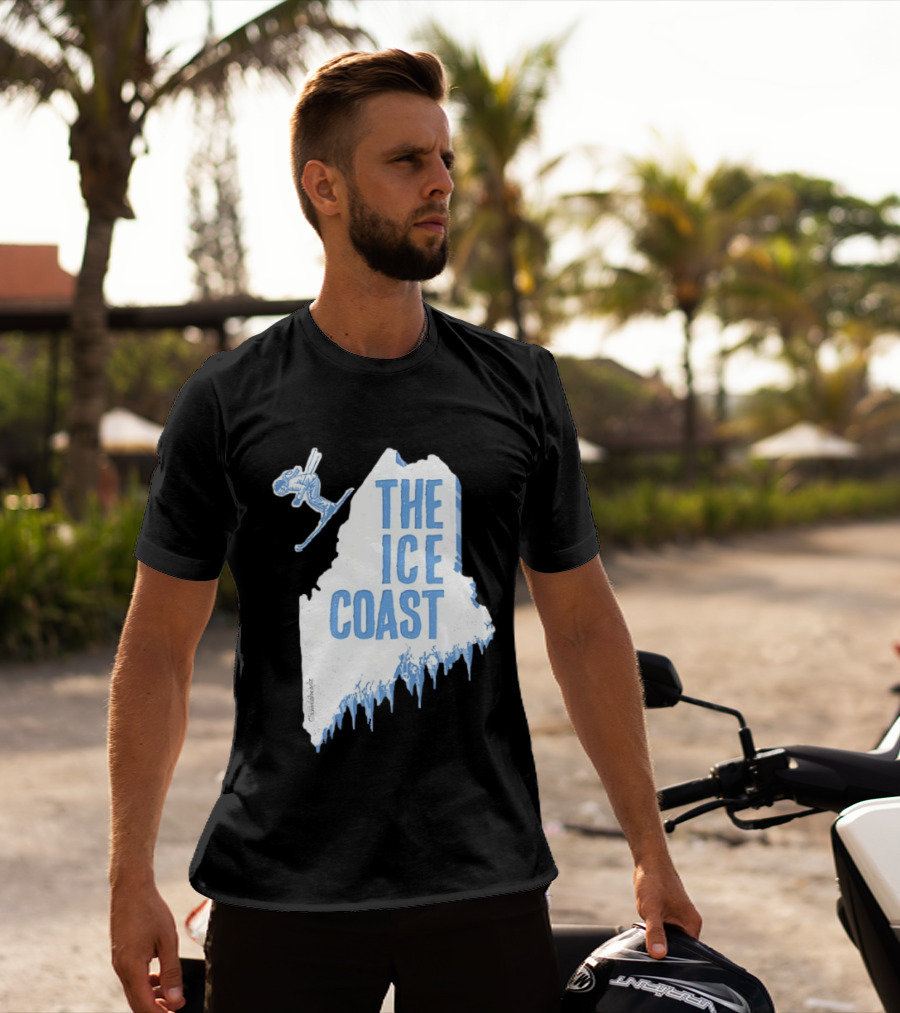 The Ice Coast Skier Jumping Map T-Shirt