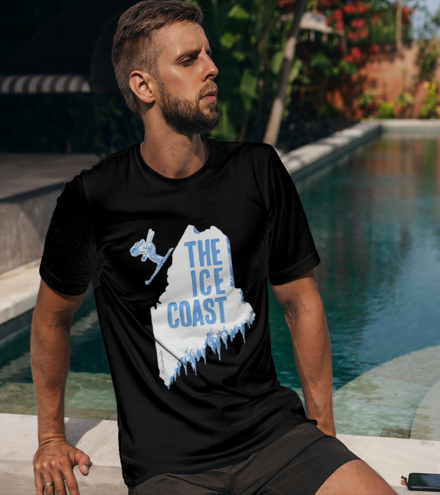 The Ice Coast Skier Jumping Map T-Shirt
