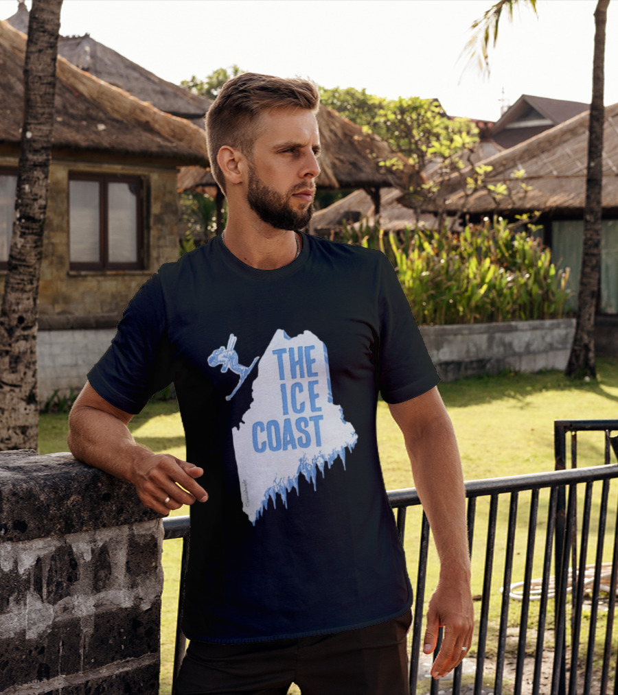 The Ice Coast Skier Jumping Map T-Shirt