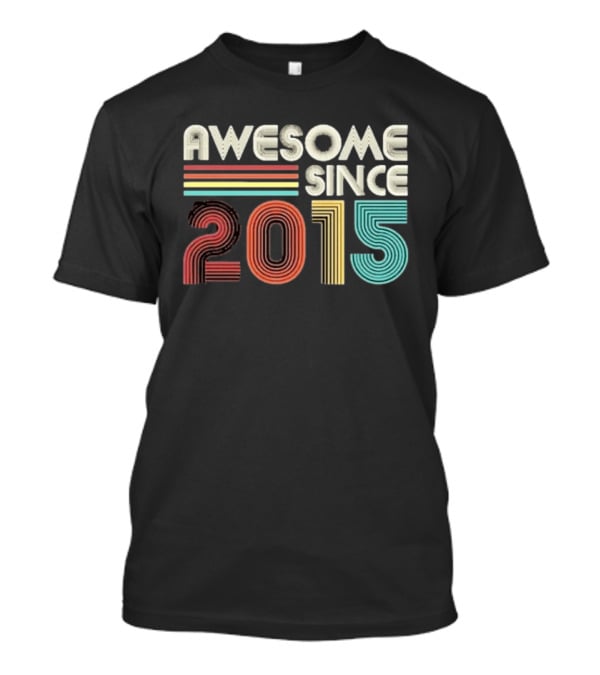 Awesome Since 2015 Retro Stripes T-Shirt