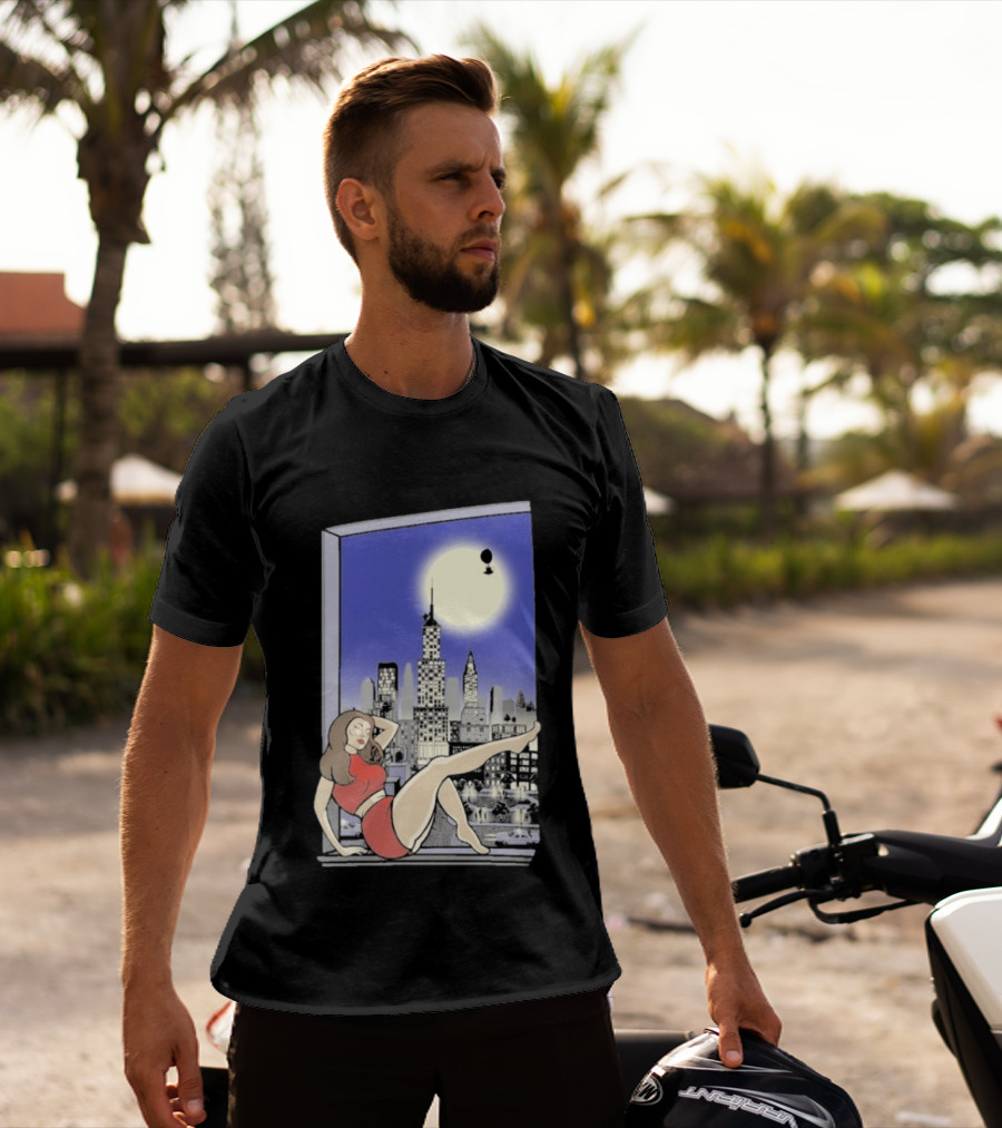 Pauline TheSpaceVixen Urban Moonlit Cityscape T-Shirt