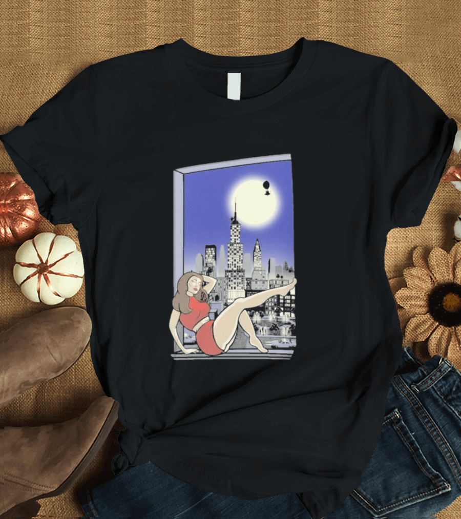 Pauline TheSpaceVixen Urban Moonlit Cityscape T-Shirt