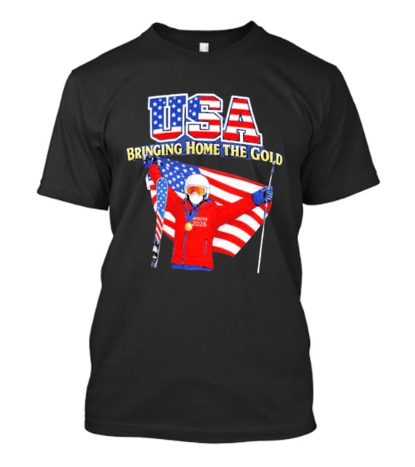 USA Bringing Home The Gold Winter 2026 Skiing Champion T-Shirt