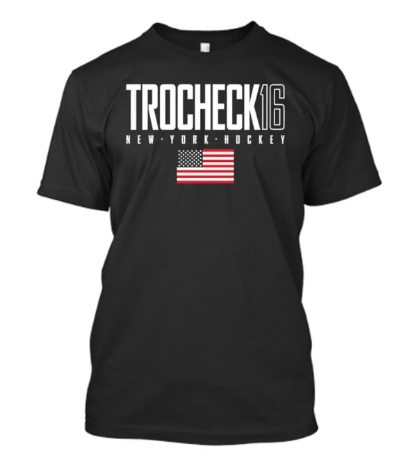 Trocheck 16 New York Hockey USA Flag T-Shirt