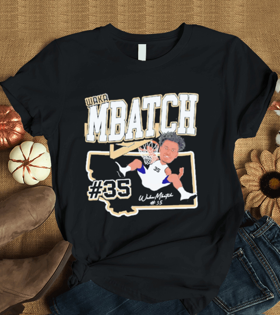 Waka Mbatch Montana State Bobcats Basketball #35 Caricature '26 T-Shirt