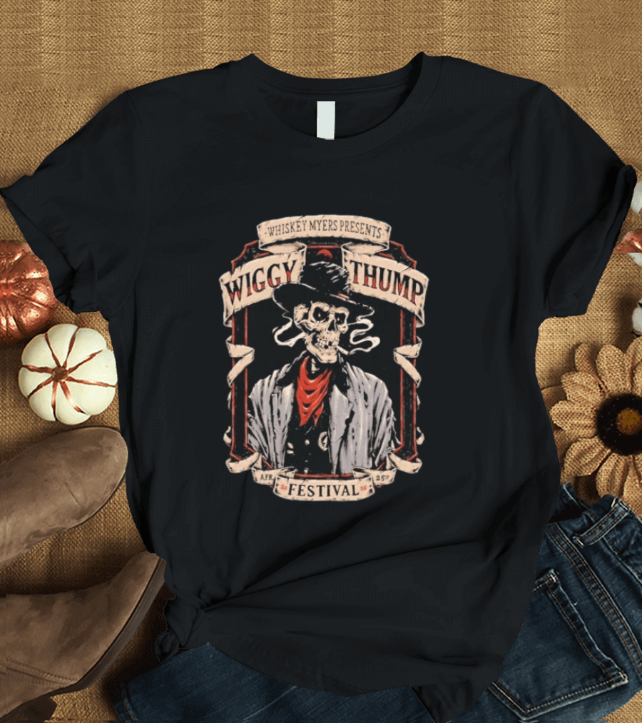 Whiskey Myers Wiggy Thump Festival April 25 2026 Skeleton Palestine Texas T-Shirt