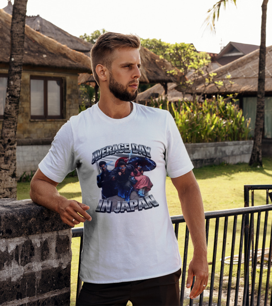 Average Day In Japan Superhero Action Adventure With Lightning Effects T-Shirt