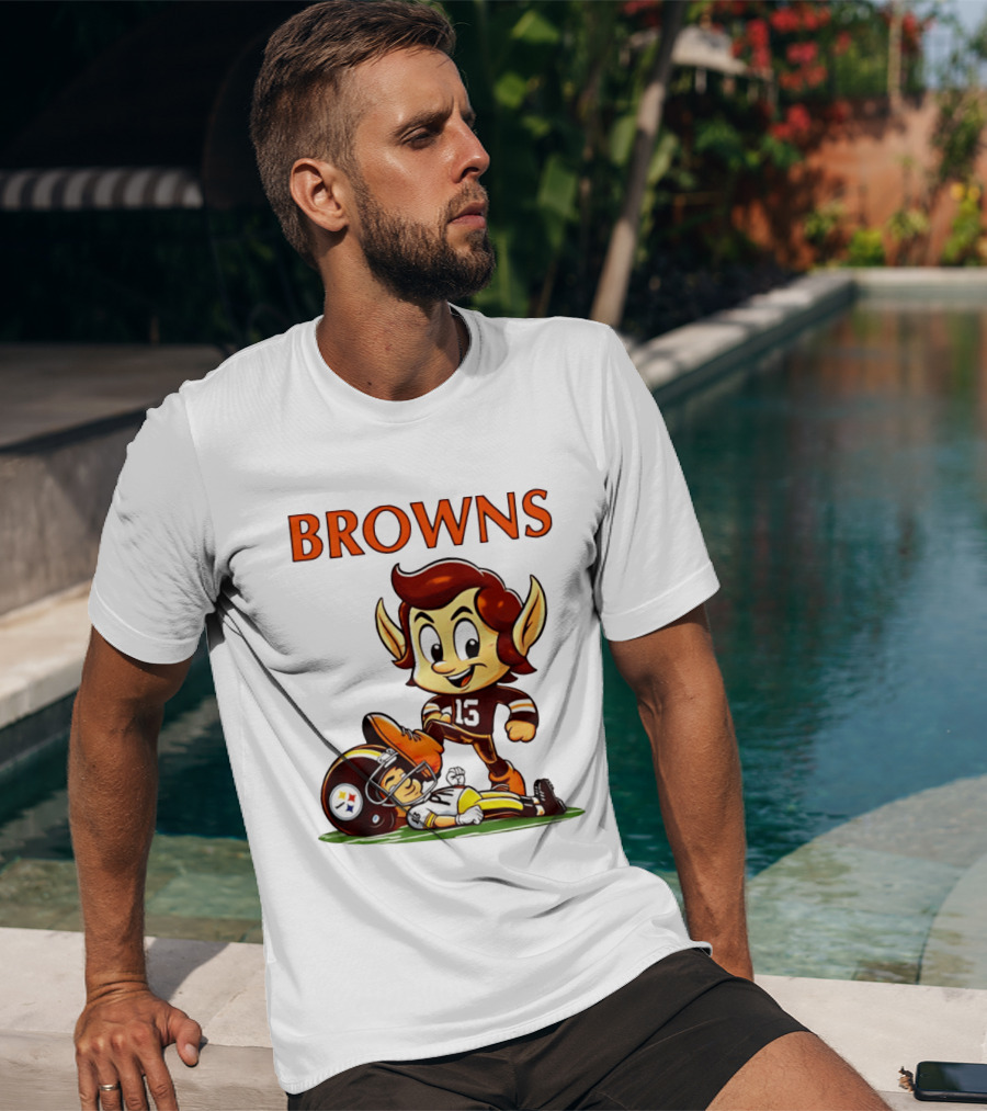 Cleveland Browns Victory Over Pittsburgh Steelers Rivalry Brownie T-Shirt