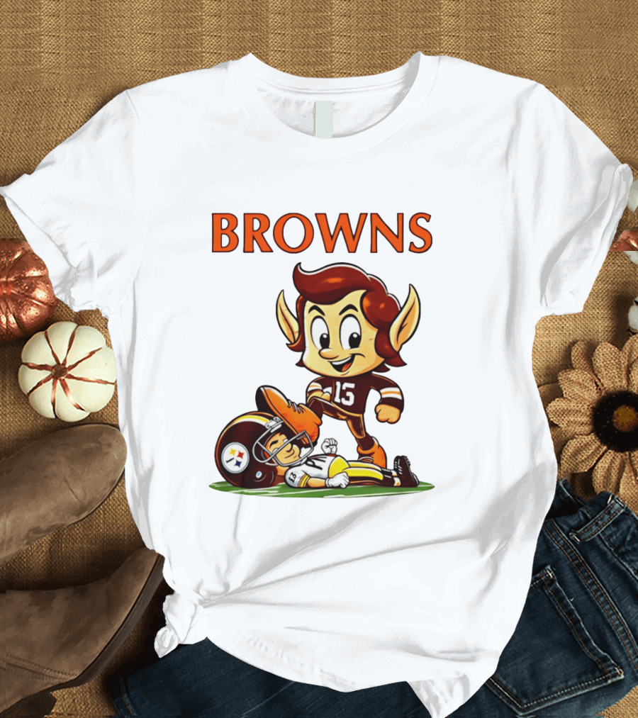 Cleveland Browns Victory Over Pittsburgh Steelers Rivalry Brownie T-Shirt