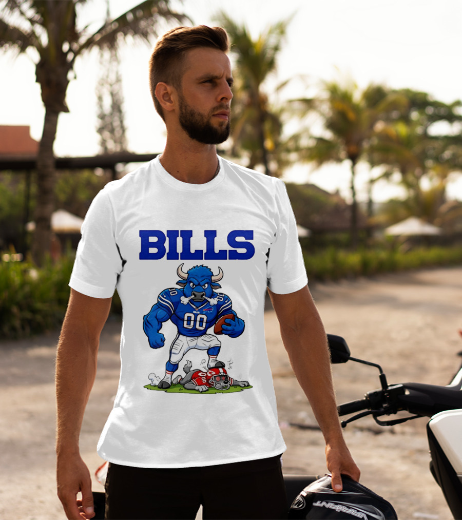 Buffalo Bills Mascot Defeats Kansas City Chiefs Rivalry NFL Football T-Shirt