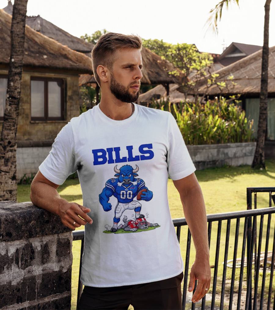 Buffalo Bills Mascot Defeats Kansas City Chiefs Rivalry NFL Football T-Shirt