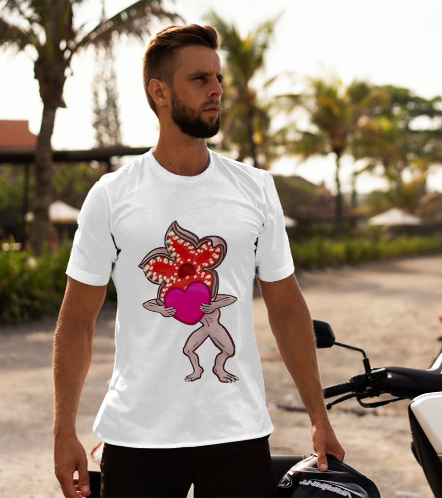 Demogorgon Embracing Heart Valentine Monster T-Shirt