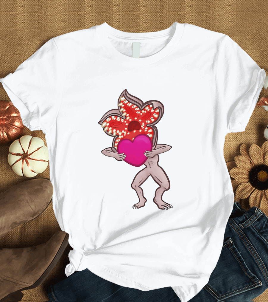 Demogorgon Embracing Heart Valentine Monster T-Shirt