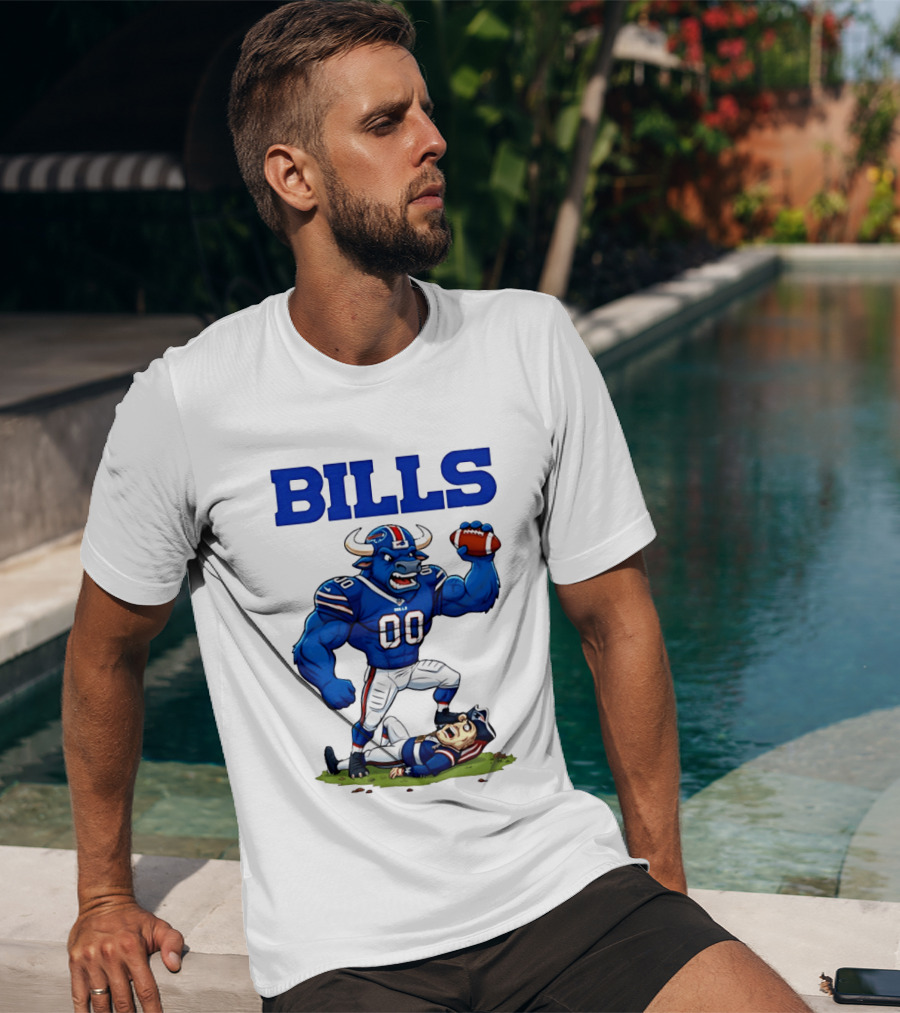 Buffalo Bills Vs New England Patriots Rivalry Comic Character Victory T-Shirt