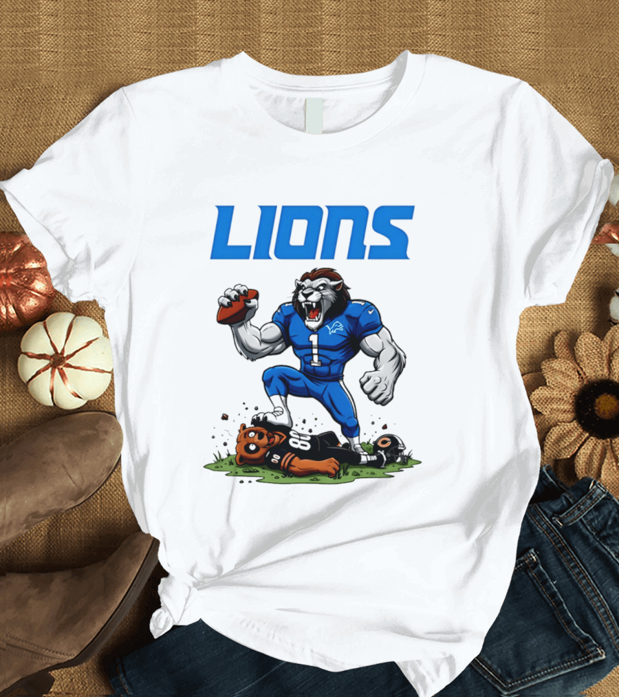 Detroit Lions Beat Bears NFL Rivalries Showdown T-Shirt
