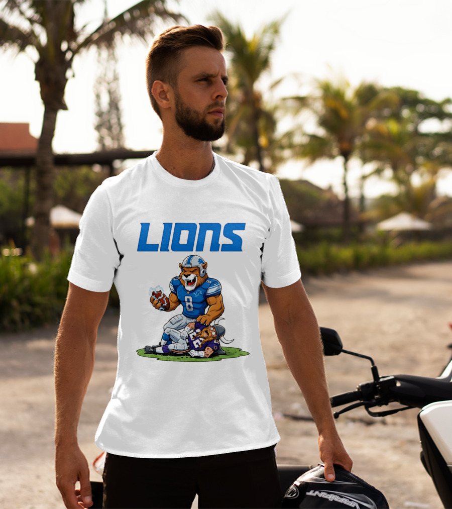 Detroit Lions Vs Minnesota Vikings Rivalry Game Battle T-Shirt