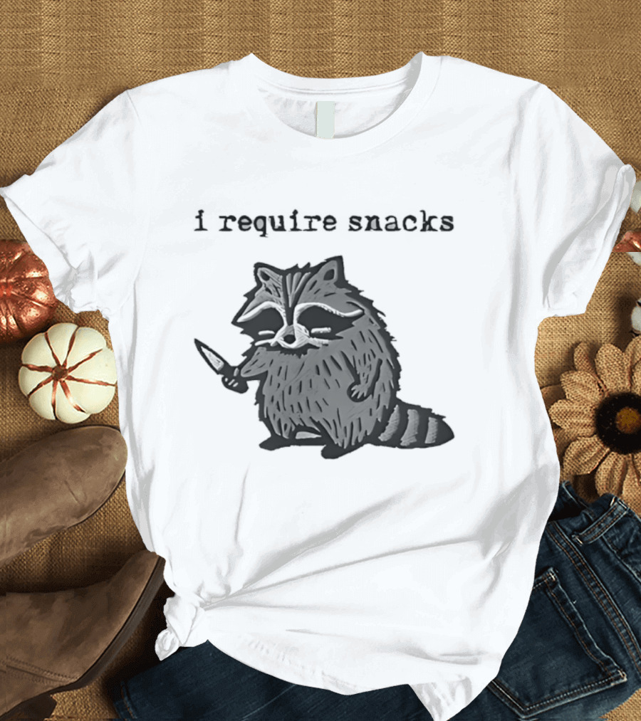 I Require Snacks Raccoon T-Shirt