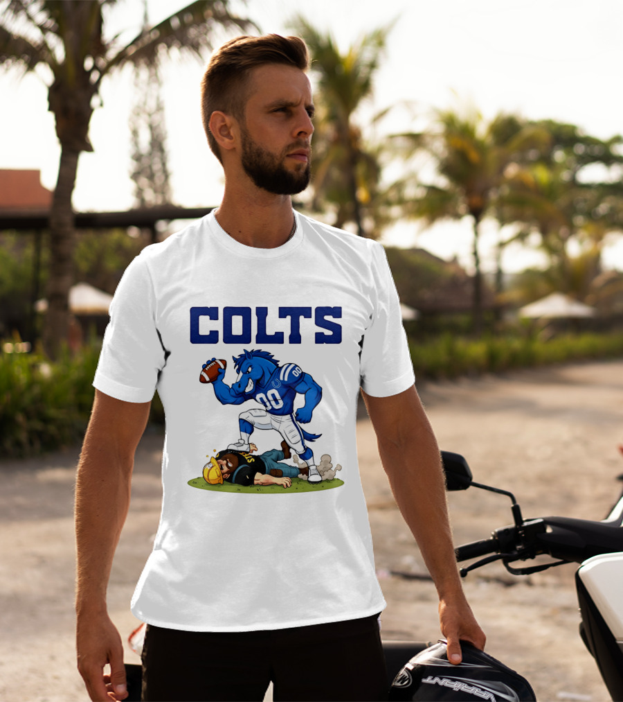 Colts Football Rivalry Humor Vs Steelers Comic T-Shirt